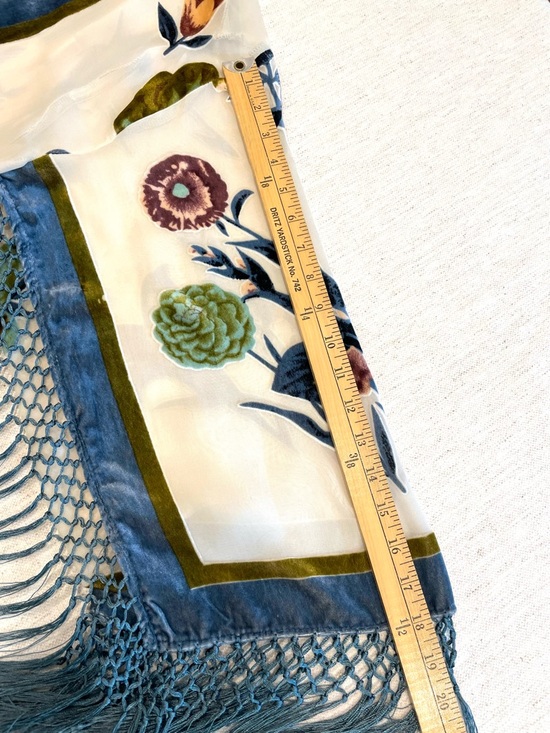 Free People Sugar Magnolia Burnout Velvet Kimono With Fringe One Size O/S - Picture 11 of 12